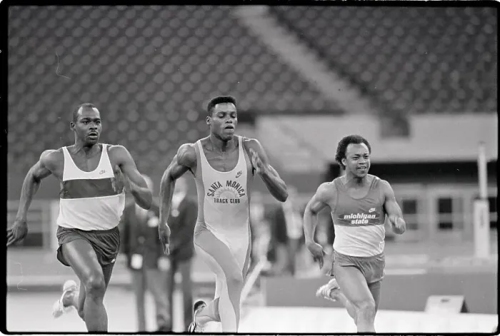 Framed Print : Carl Lewis & Competitors Running Framed Print : Carl Lewis & Competitors Running