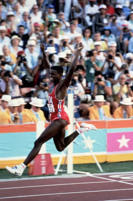 Framed Print : Carl Lewis Finishing Track Event for an Olympic Gold Medal Framed Print : Carl Lewis Finishing Track Event for an Olympic Gold Medal