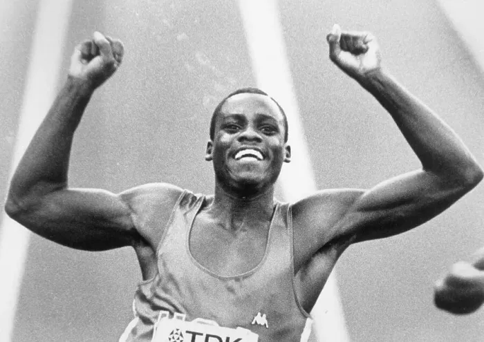Framed Print : Carl Lewis W / Arms Raised In Celebration Framed Print : Carl Lewis W / Arms Raised In Celebration