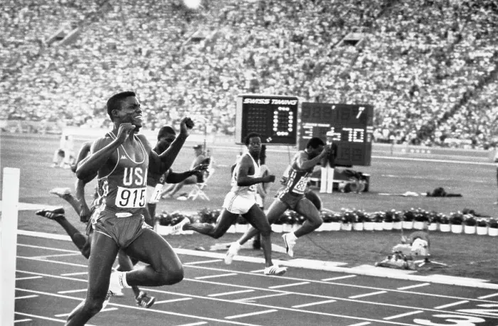 Framed Print : Carl Lewis Wins Gold Medal In the 100 Meter Framed Print : Carl Lewis Wins Gold Medal In the 100 Meter