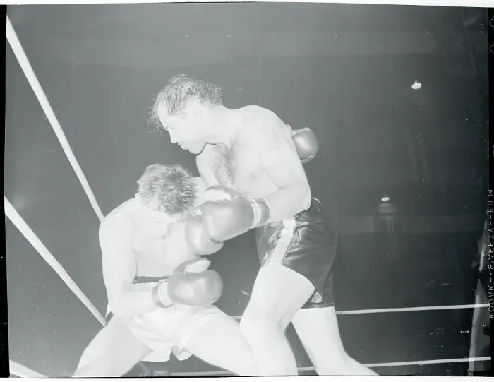 Framed Print : Carl Olson Boxing Against Pierre Langlois Framed Print : Carl Olson Boxing Against Pierre Langlois