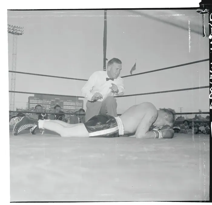 Framed Print : Carl Olson Lying on the Ring's Canvas Framed Print : Carl Olson Lying on the Ring's Canvas
