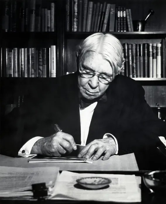Framed Print : Carl Sandburg At Desk Writing Framed Print : Carl Sandburg At Desk Writing