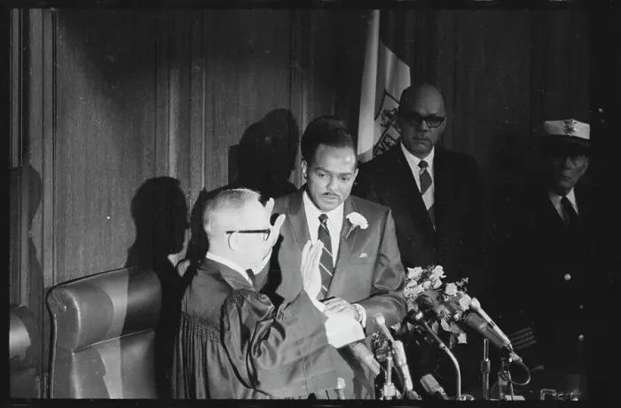 Framed Print : Carl Stokes Swearing into Office Framed Print : Carl Stokes Swearing into Office