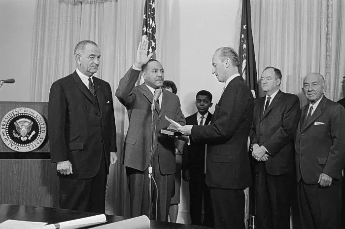 Framed Print : Carl T. Rowan Being Sworn in for Washington Agency Framed Print : Carl T. Rowan Being Sworn in for Washington Agency