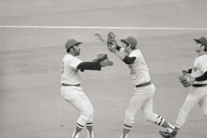 Framed Print : Carl Yastrzemski Running to Embrace Luis Tiant Framed Print : Carl Yastrzemski Running to Embrace Luis Tiant