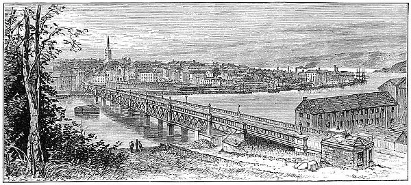 The Carlisle Bridge in Londonderry, Northern Ireland - 19th Century