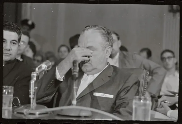 Framed Print : Carlos Marcello Testifying Before Senate Subcommittee Framed Print : Carlos Marcello Testifying Before Senate Subcommittee