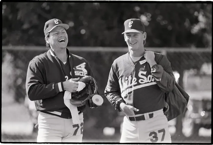 Framed Print : Carlton Fisk, Bobby Thigpen Laughing Framed Print : Carlton Fisk, Bobby Thigpen Laughing