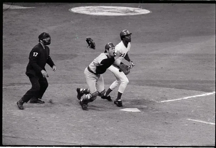 Framed Print : Carlton Fisk At Plate W / Ed Armbrister Framed Print : Carlton Fisk At Plate W / Ed Armbrister