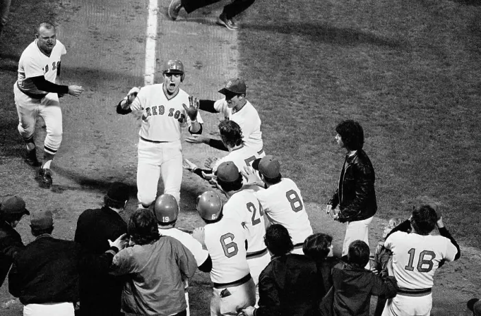Framed Print : Carlton Fisk Scoring Winning Run Framed Print : Carlton Fisk Scoring Winning Run