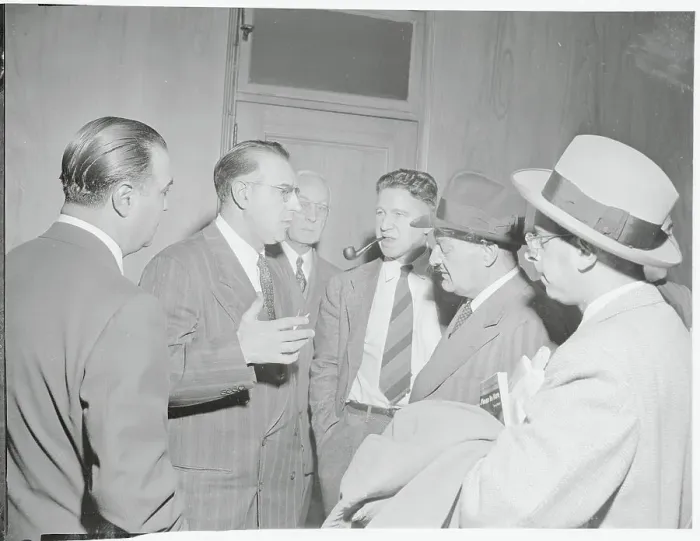 Framed Print : Carmine DeSapio Conversing with Reporters Framed Print : Carmine DeSapio Conversing with Reporters