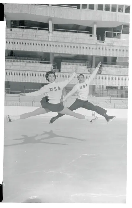 Framed Print : Carol Ann Ormaca and Robin Greiner Skating