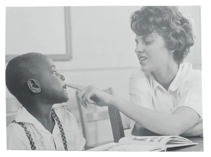 Framed Print : Carol Smith with Student Framed Print : Carol Smith with Student