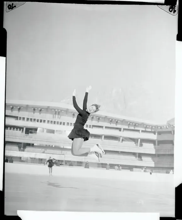 Framed Print : Carole Pachl Practicing Her Skating Routine Framed Print : Carole Pachl Practicing Her Skating Routine