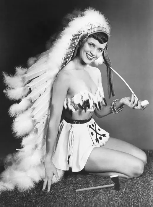 Framed Print : Carole Robert Dressed in Indian Costume Framed Print : Carole Robert Dressed in Indian Costume