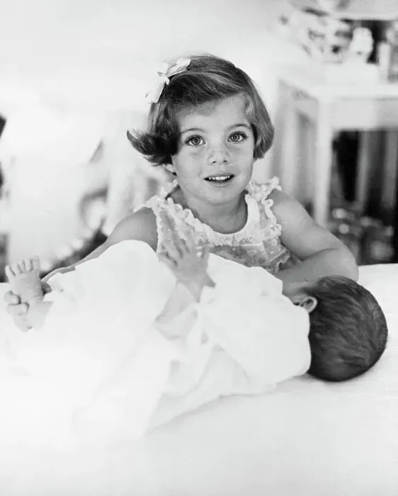 Framed Print : Caroline Kennedy Playing with John Jr
