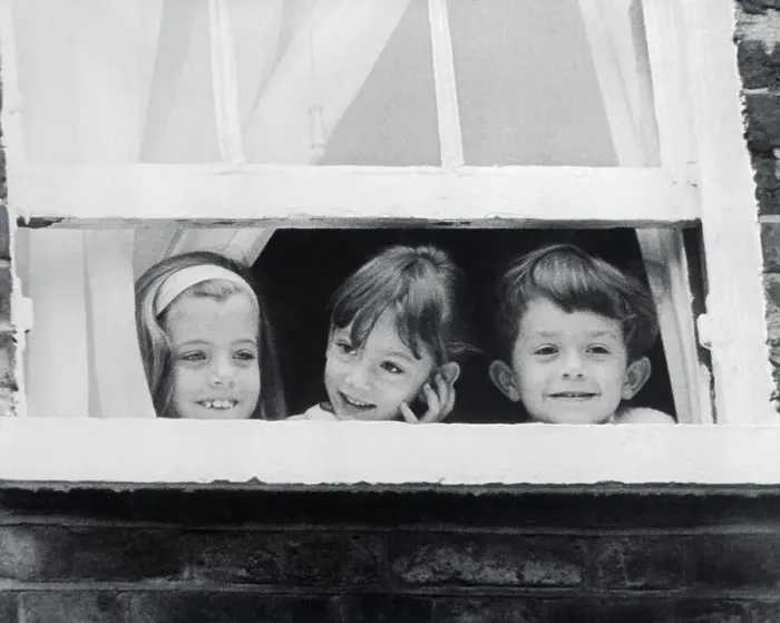Framed Print : Caroline Kennedy Playing Peek-A-Boo With Her Cousins Framed Print : Caroline Kennedy Playing Peek-A-Boo With Her Cousins