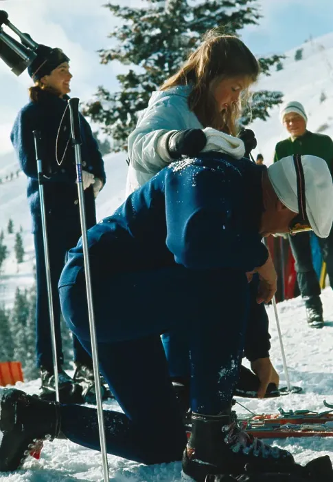 Framed Print : Caroline Kennedy Preparing for Skiing