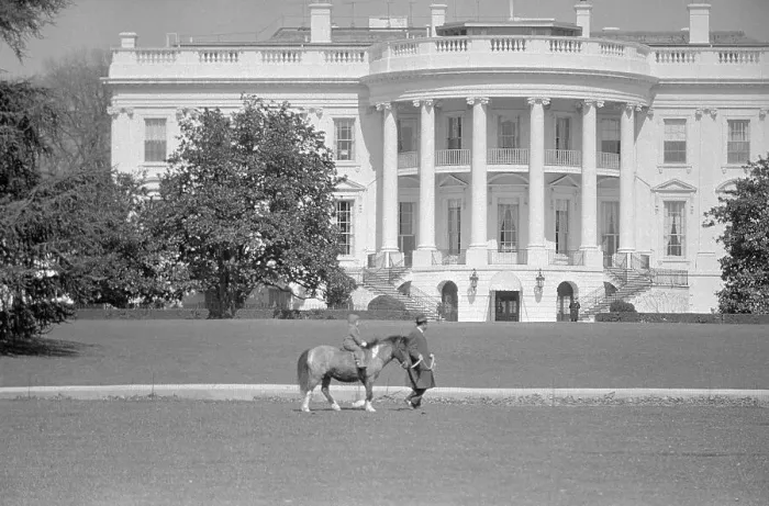 Framed Print : Caroline Kennedy Riding Pony at White House Framed Print : Caroline Kennedy Riding Pony at White House