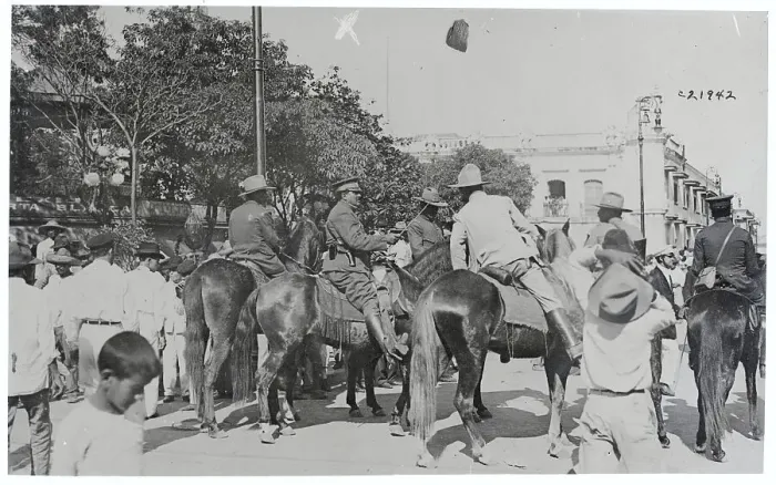 Framed Print : Carranza Forces in Main Plaza Framed Print : Carranza Forces in Main Plaza