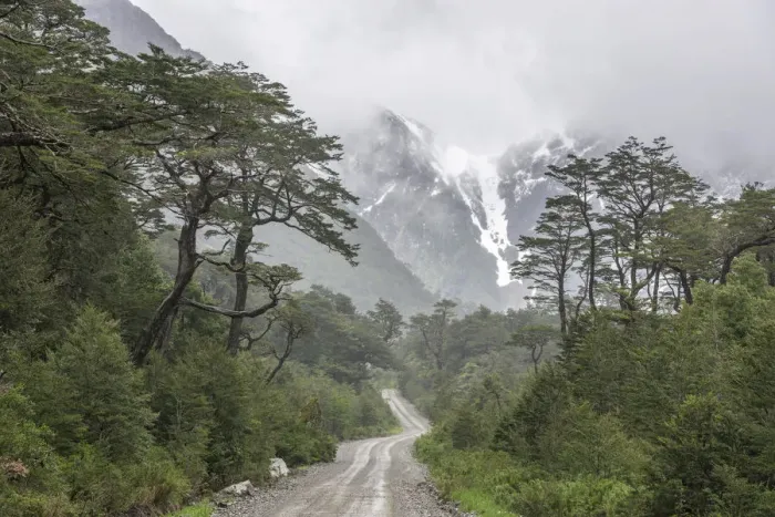 Framed Print : Carretera Austral, gravel road through untouched nature, Cisnes, Aysen Province, Chile Framed Print : Carretera Austral, gravel road through untouched nature, Cisnes, Aysen Province, Chile