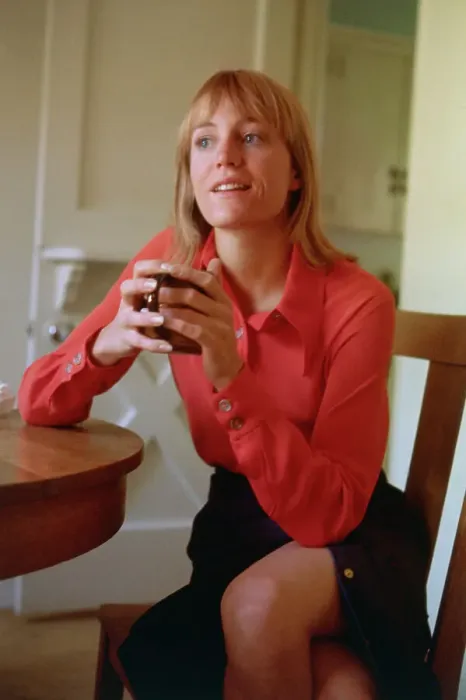 Framed Print : Carrie Snodgress Holding a Coffee Mug Framed Print : Carrie Snodgress Holding a Coffee Mug