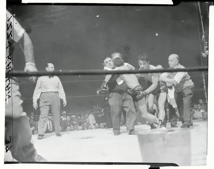 Framed Print : Carrying Freddie Cochrane to His Corner Framed Print : Carrying Freddie Cochrane to His Corner