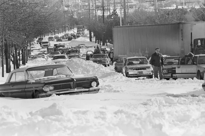 Framed Print : Cars Abandoned on Snowy Street