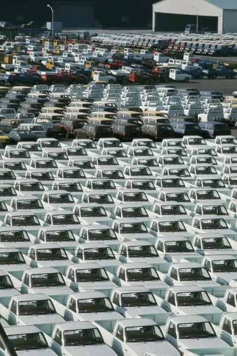 Framed Print : Cars Awaiting Export In Japan Framed Print : Cars Awaiting Export In Japan