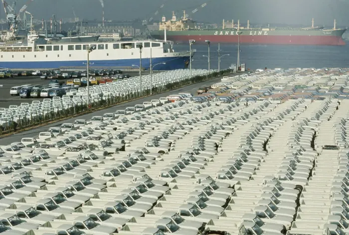 Framed Print : Cars Awaiting Export In Japan Framed Print : Cars Awaiting Export In Japan
