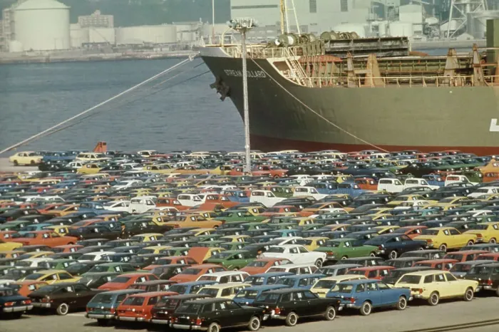 Framed Print : Cars Awaiting Export In Japan