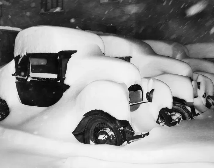 Framed Print : Cars Buried by Heavy Snowfall