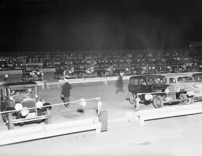 Framed Print : Cars in Drive-In Theatre Framed Print : Cars in Drive-In Theatre