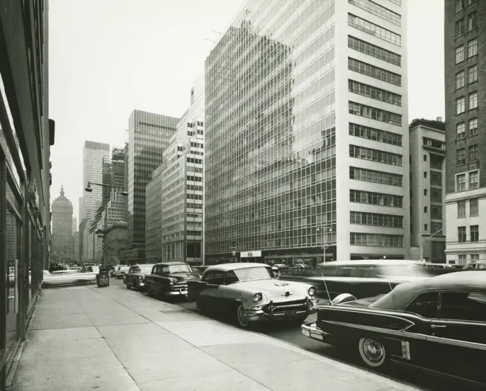 Framed Print : Cars parked along city sidewalk, (B&W) Framed Print : Cars parked along city sidewalk, (B&W)