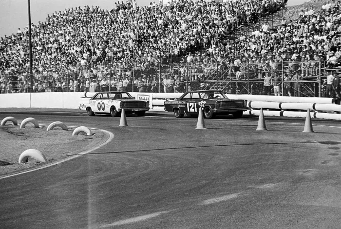 Framed Print : Cars Racing on Track in Front of Spectators Framed Print : Cars Racing on Track in Front of Spectators