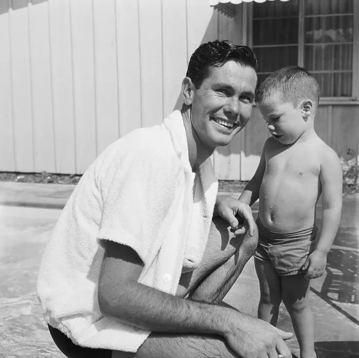 Framed Print : Carson At home With Son Cory Framed Print : Carson At home With Son Cory