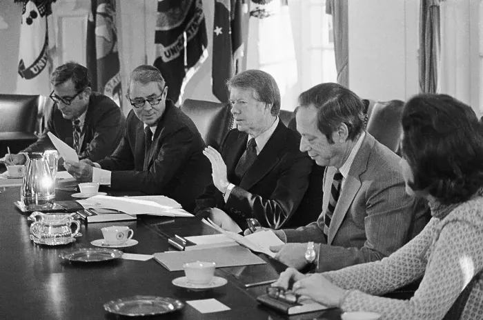 Framed Print : Carter Meeting with His Security Council Framed Print : Carter Meeting with His Security Council