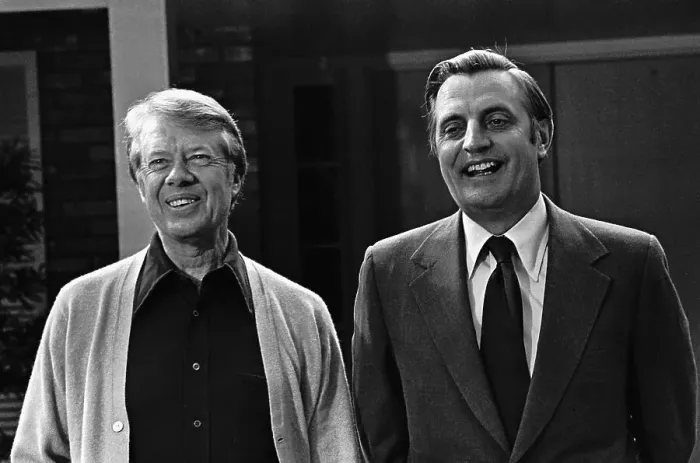 Framed Print : Carter and Mondale Meeting Photographers Framed Print : Carter and Mondale Meeting Photographers