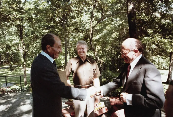 Framed Print : Carter, Sadat, and Begin at Camp David Framed Print : Carter, Sadat, and Begin at Camp David