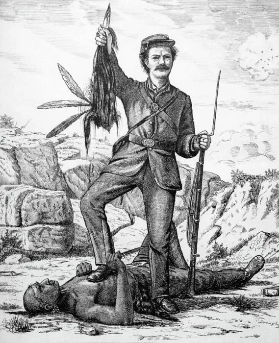 Framed Print : Cartoom Criticizing U.S. Army Vs.Indian Framed Print : Cartoom Criticizing U.S. Army Vs.Indian