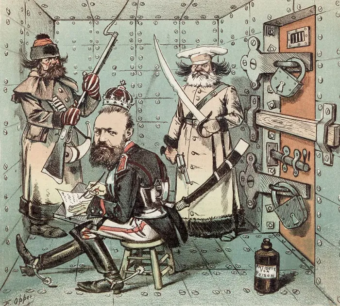 Framed Print : Cartoon of Alexander III Writing Letter by Frederick Burr Opper Framed Print : Cartoon of Alexander III Writing Letter by Frederick Burr Opper