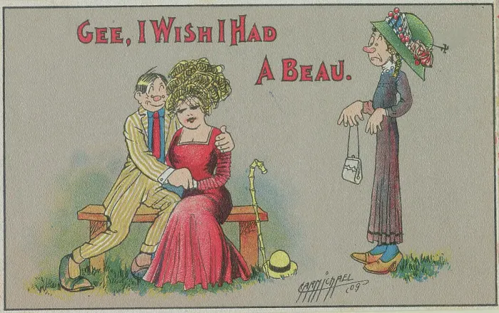 Framed Print : Cartoon Depicting Woman Without Boyfriend Framed Print : Cartoon Depicting Woman Without Boyfriend