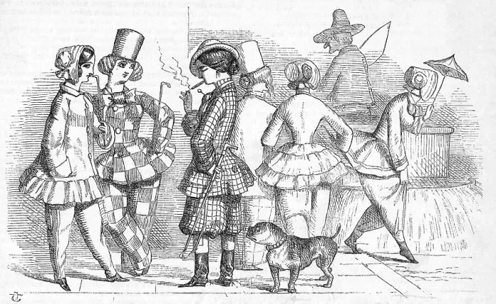 Framed Print : Cartoon Depicting Women's Clothing