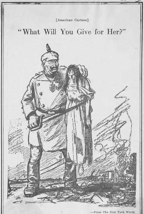 Framed Print : Cartoon of Germany Holding Belgium Framed Print : Cartoon of Germany Holding Belgium