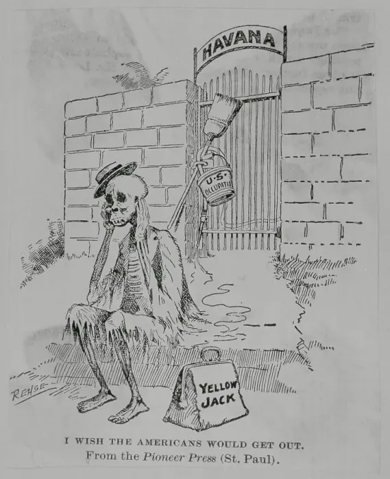 Framed Print : Cartoon on Havana Fever Epidemic and American Inoculation Programs Framed Print : Cartoon on Havana Fever Epidemic and American Inoculation Programs