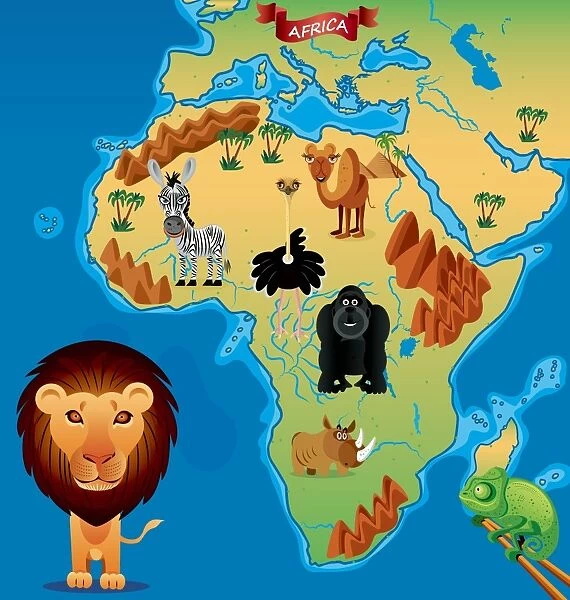 Cartoon map of Africa