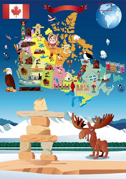 Cartoon map of Canada
