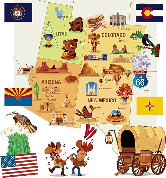 Cartoon Map of USA