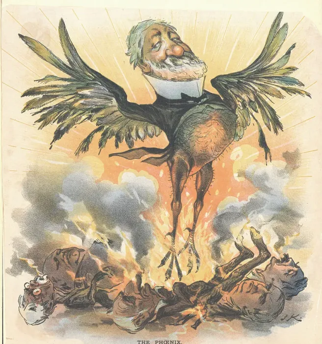 Framed Print : Cartoon of Political Creature Conquering Weaker Counterparts Framed Print : Cartoon of Political Creature Conquering Weaker Counterparts